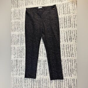 Calvin Klein gray black straight leg trouser snakeskin print size L